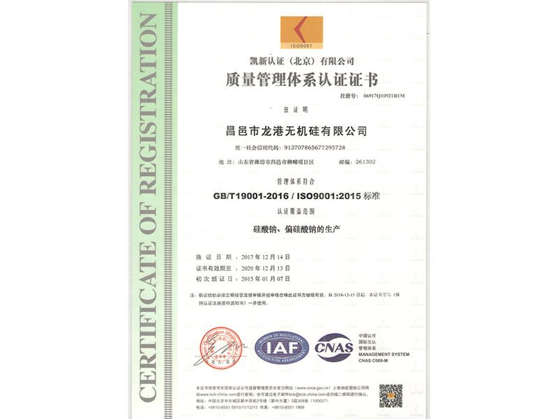 Quality System Certification (Chinese)