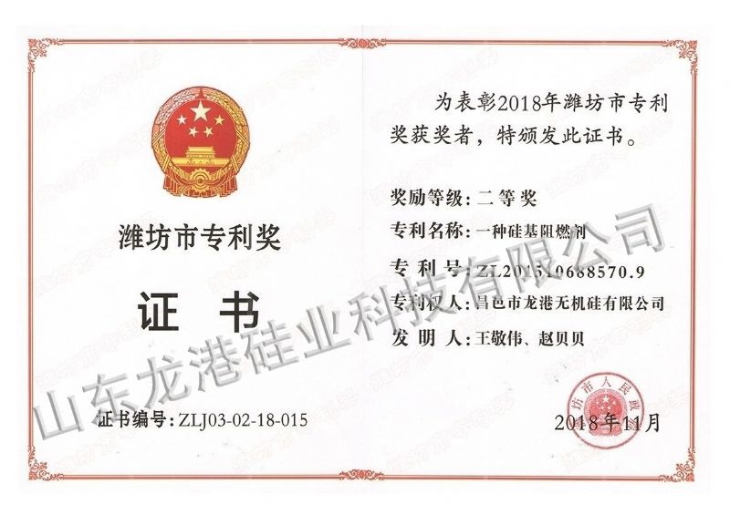 Second prize of Weifang Patent Award
