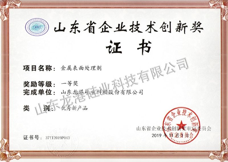 First prize of Shandong enterprise technology innovation award