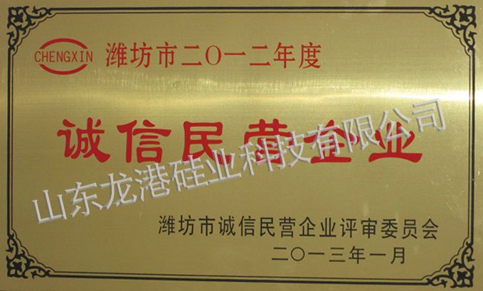 2013年度诚信民营企业